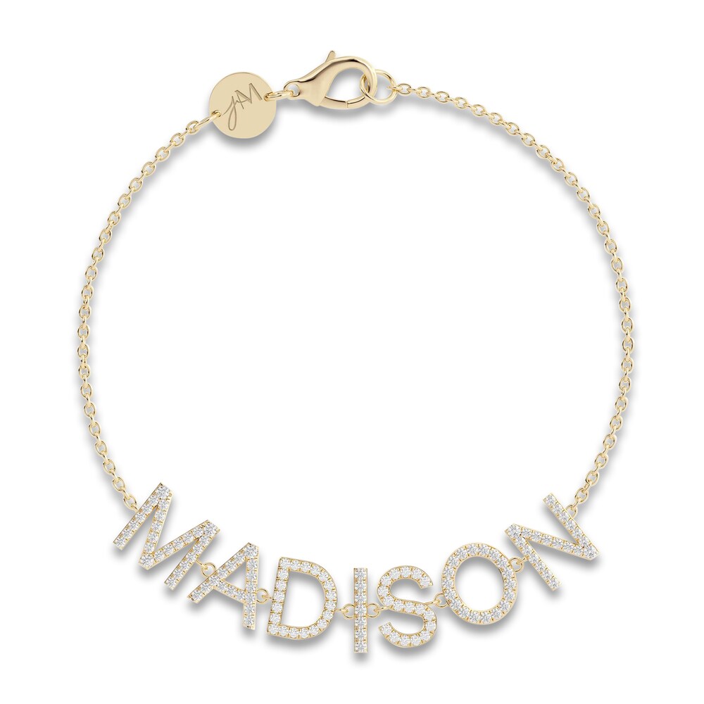 Juliette Maison Diamond Station Name Bracelet 1 ct tw Round 10K Yellow Gold p8aYIh9D