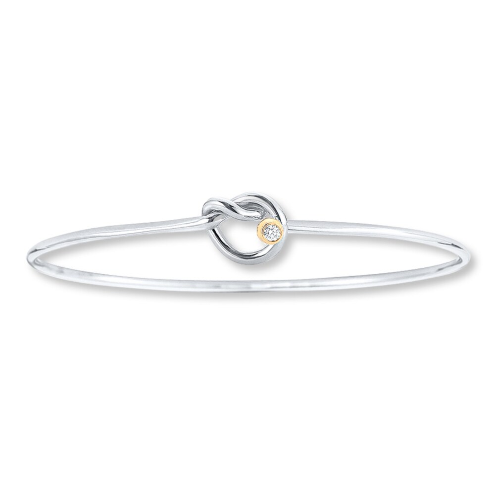 Love Knot Bangle Diamond Accent Sterling Silver/14K Gold p9ck57km