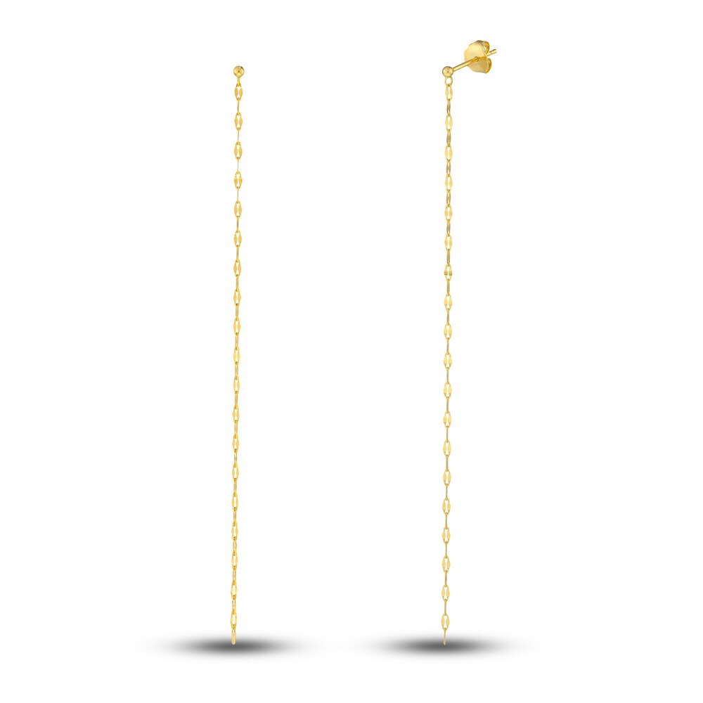 Hammer Chain Drop Earrings 14K Yellow Gold pAajEKyo