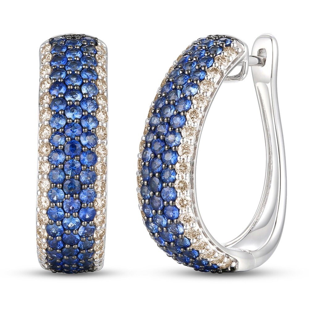 Le Vian Natural Blue Sapphire Earrings 7/8 ct tw Diamonds 14K Vanilla Gold pAeXVRom