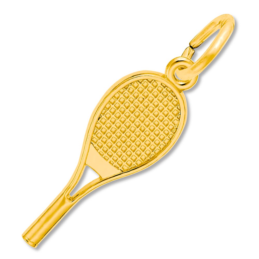 Tennis Racquet Charm 14K Yellow Gold pBL2ySBW