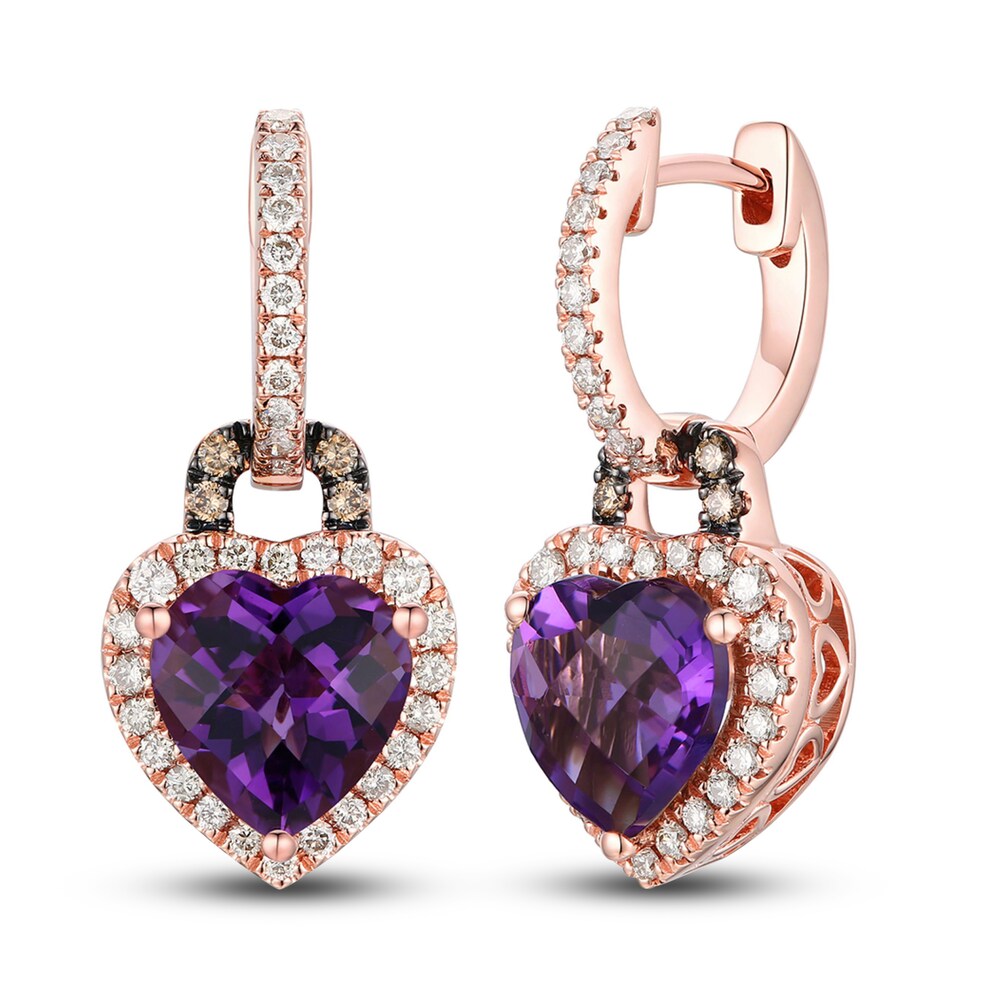 Le Vian Natural Amethyst Earrings 5/8 ct tw Diamonds 14K Strawberry Gold pKjO8zyr
