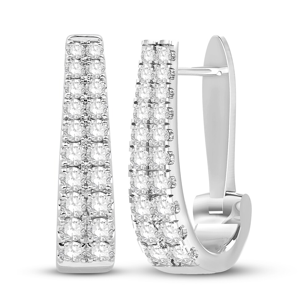 Diamond Earrings 1 ct tw Round 14K White Gold pQVBhQnS