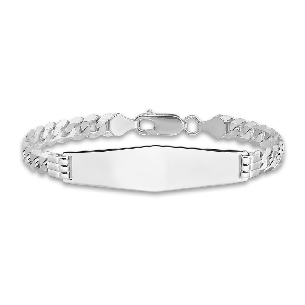 Men's Link ID Bracelet 14K White Gold 10.0mm 8" pVNqSwA7