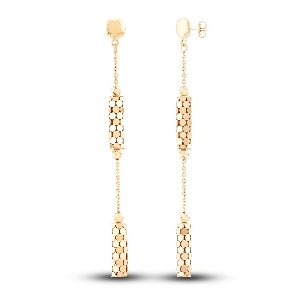 Italia D'Oro Double Bar Drop Earrings 14K Yellow Gold pkaqdsgk