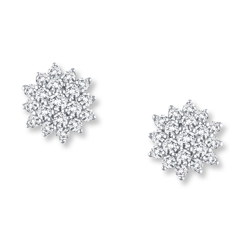 Diamond Earrings 3/4 ct tw Round-cut 14K White Gold pp5LKeUw