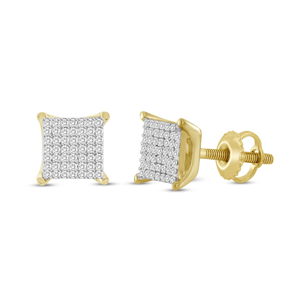 Men's Diamond Stud Earrings 1/4 ct tw Round 10K Yellow Gold pp6eOWqD