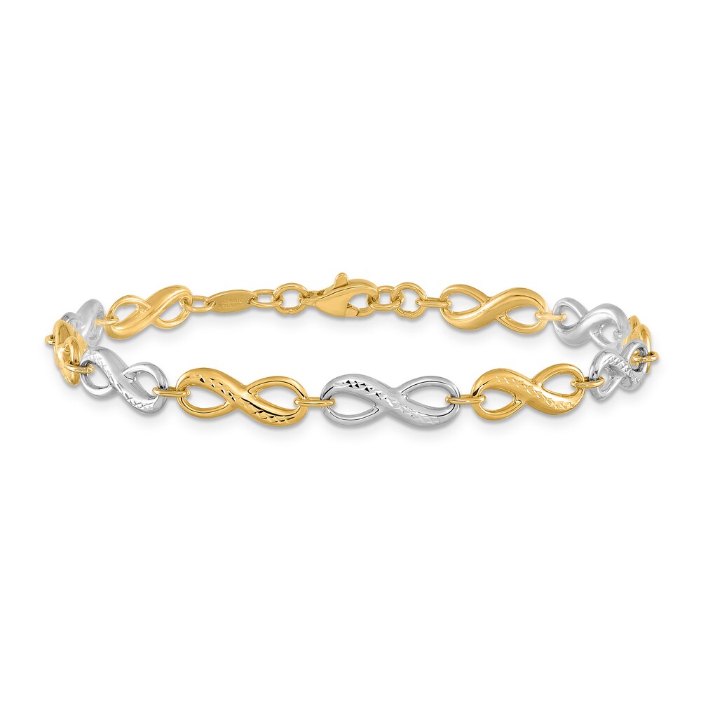 Infinity Symbol Bracelet 14K Two-Tone Gold 7.5\" q6OyjTsD