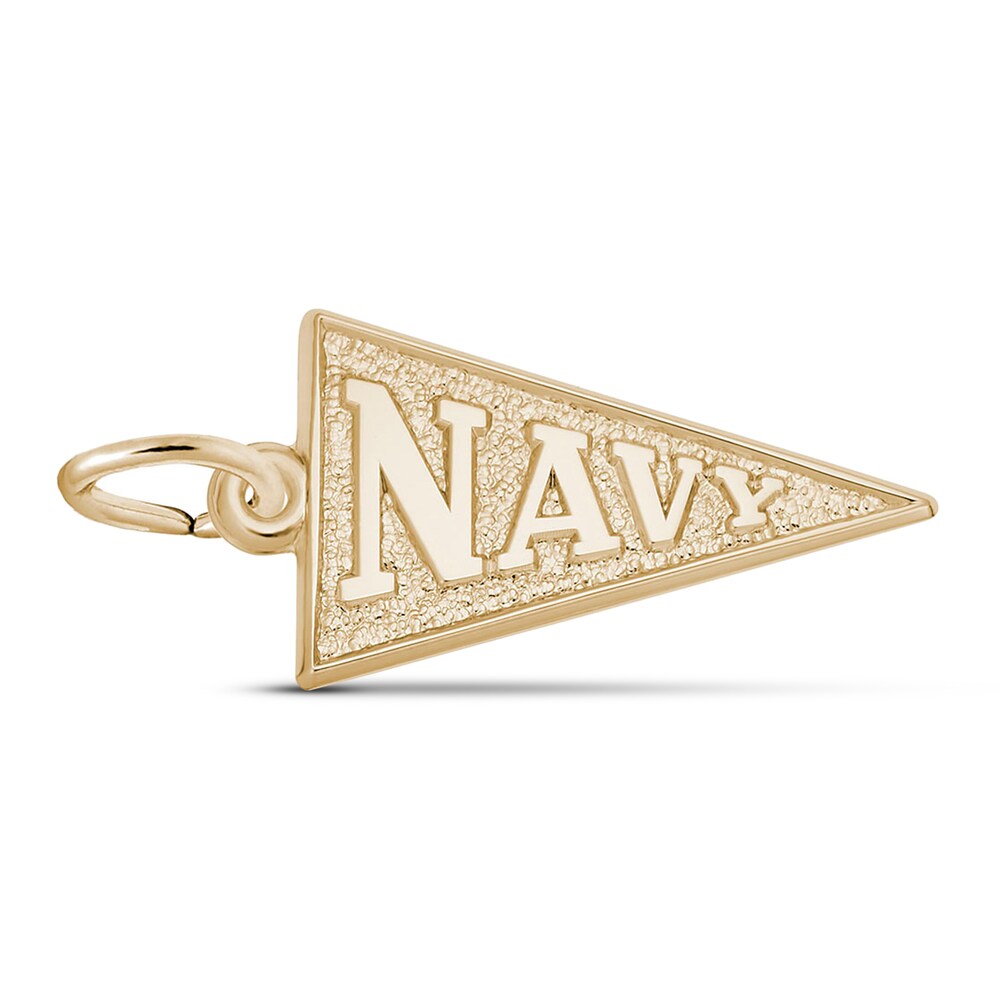 Navy Pennant Flag Charm 14k Yellow Gold qAelD4N3 [qAelD4N3]