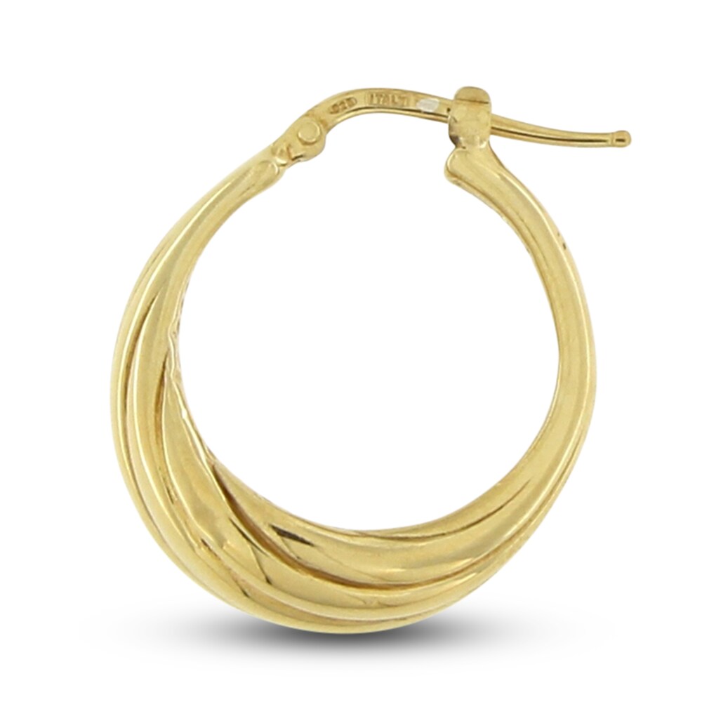 Hollow Tube Hoop Earrings 10K Yellow Gold 40mm qKtFWtHY