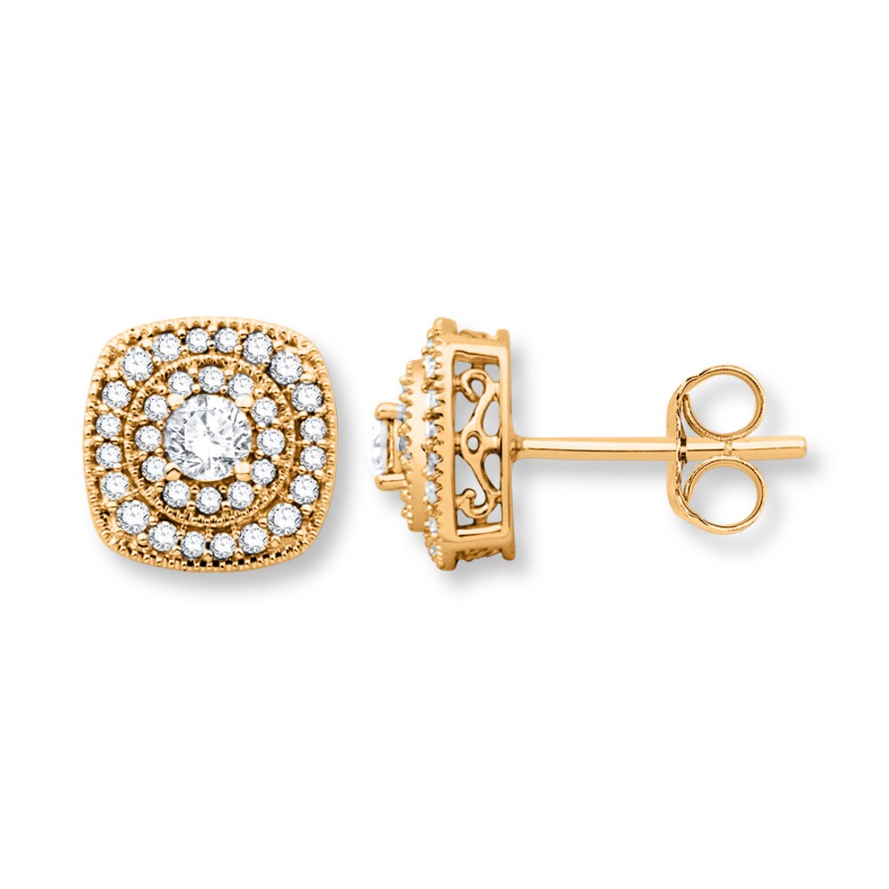 Diamond Earrings 1/2 ct tw Round-cut 10K Yellow Gold qP9YXjvw