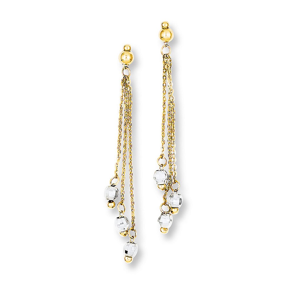 Cable Chain Earrings 14K Two-Tone Gold qUHfbERd