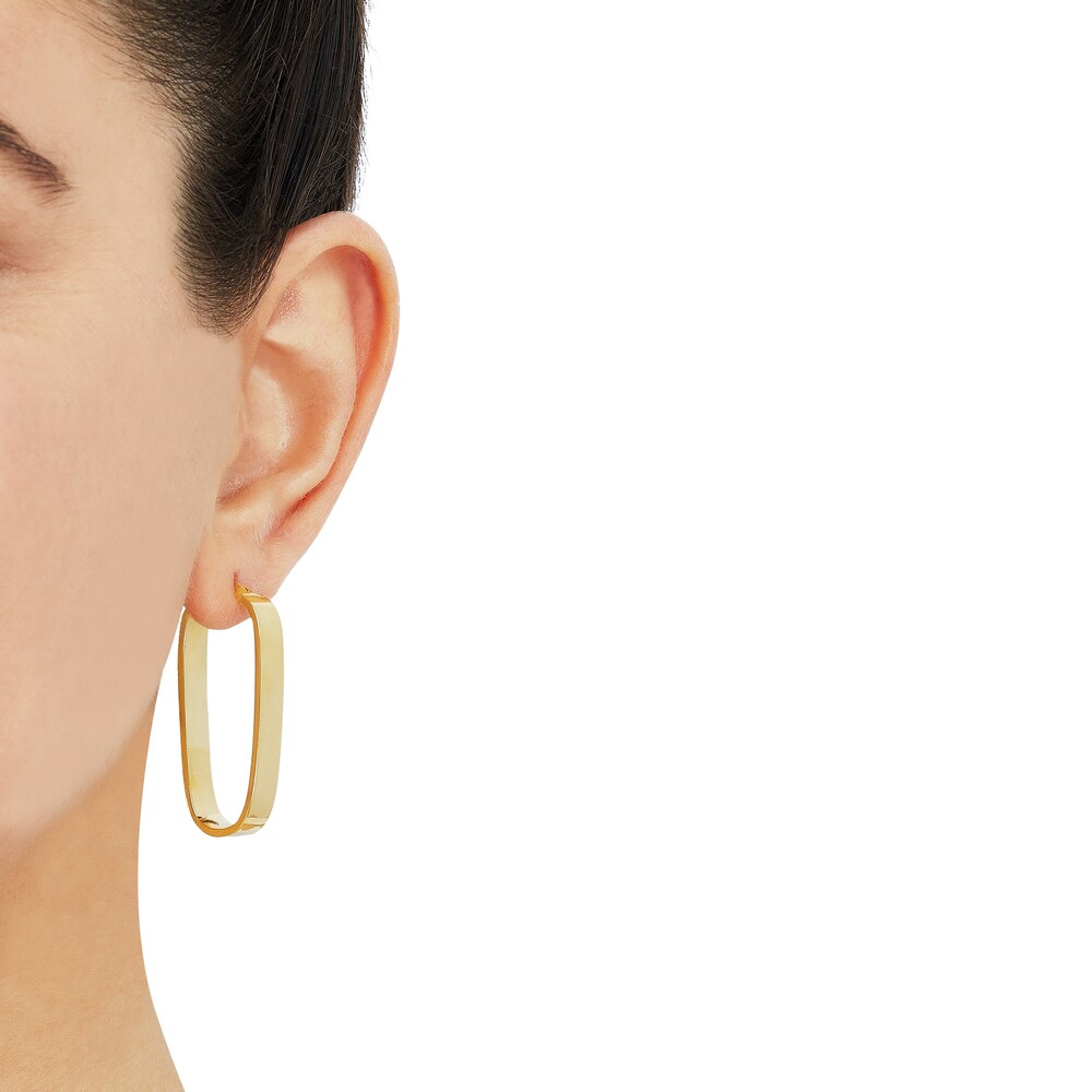 Large Hoop Earrings 10K Yellow Gold 15mm qWOeZ40L