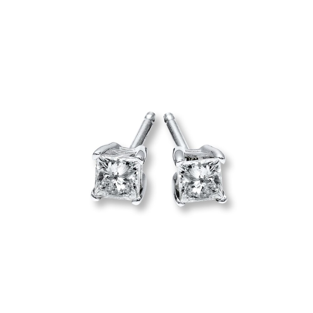 Diamond Earrings 1/4 ct tw Princess-Cut 14K White Gold (I2/I) qYjSHLv5