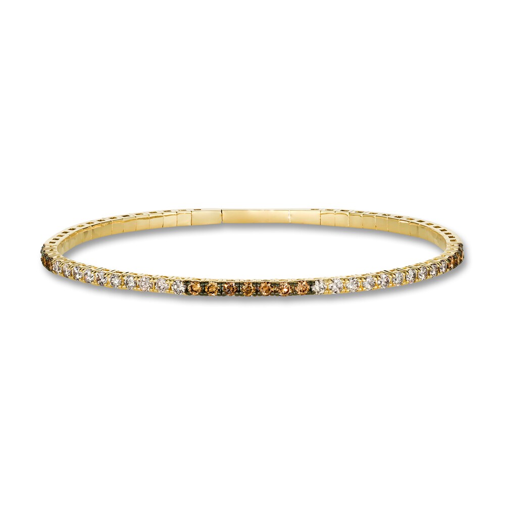 Le Vian Diamond Bangle Bracelet 1-1/2 ct tw Round 14K Honey Gold 7" qZSqtR7l