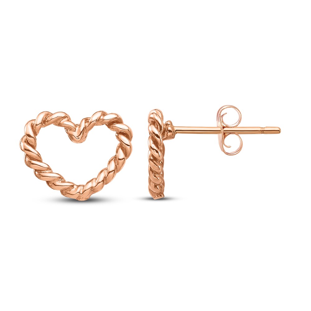 Heart Stud Earrings 14K Rose Gold qd8nlilK