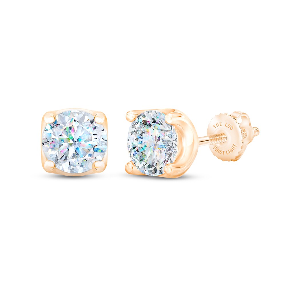 THE LEO First Light Diamond Solitaire Earrings 1 ct tw 14K Yellow Gold (I1/I) qnR9rtYG