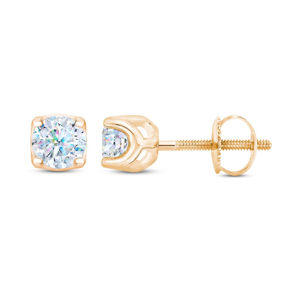 THE LEO First Light Diamond Solitaire Earrings 1 ct tw 14K Yellow Gold (I1/I) qnR9rtYG