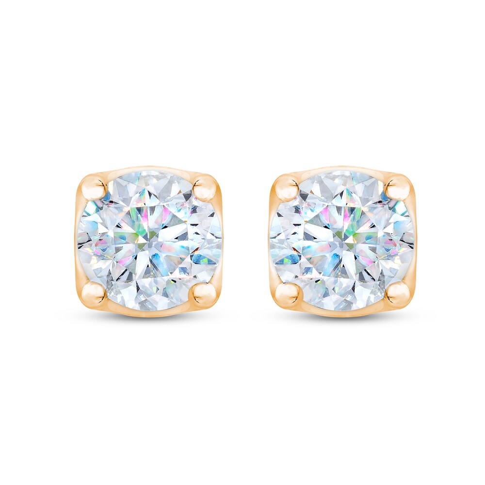 THE LEO First Light Diamond Solitaire Earrings 1 ct tw 14K Yellow Gold (I1/I) qnR9rtYG