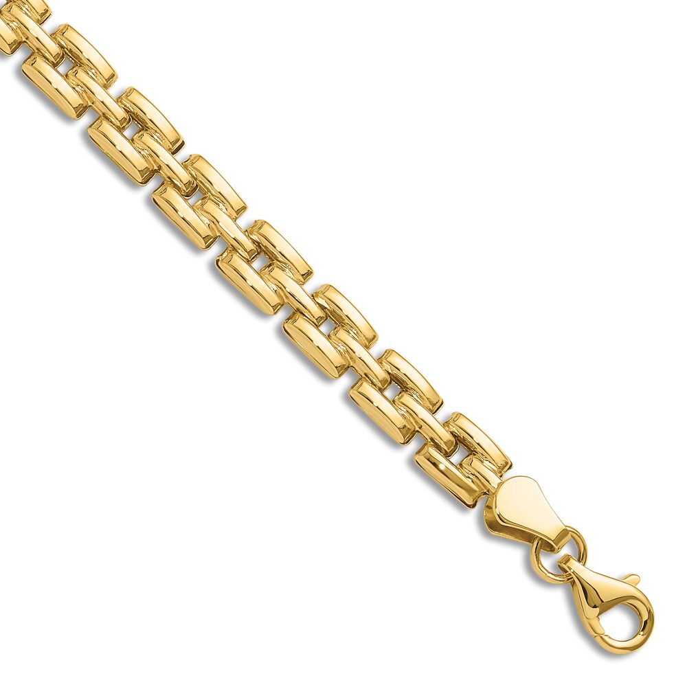 High-Polish Link Bracelet 14K Yellow Gold 7.5" qo3GjqPf