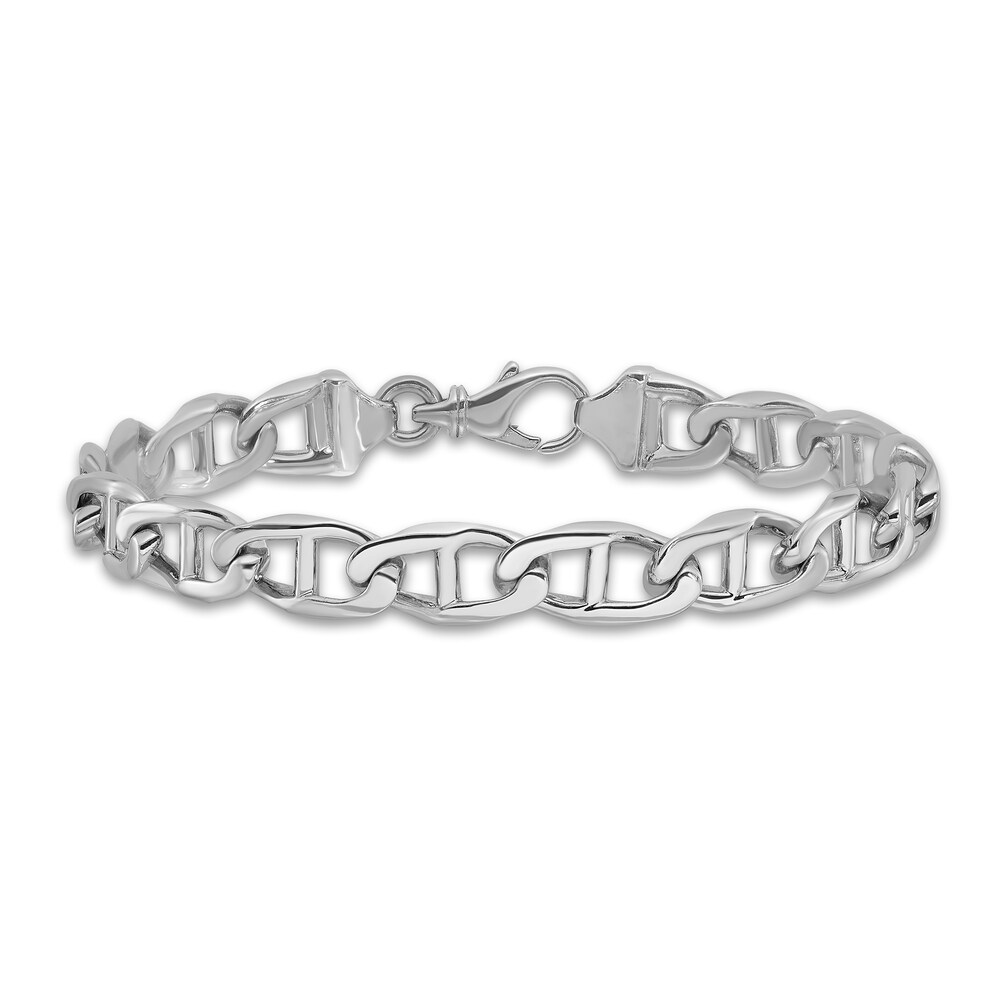 Men's Anchor Link Bracelet 14K White Gold 9.0mm 8" qtFosMWf