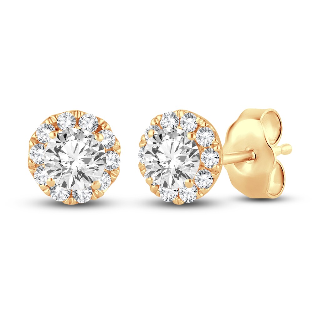 Diamond Stud Earrings 1/2 ct tw Round 14K Yellow Gold quG9pUIU