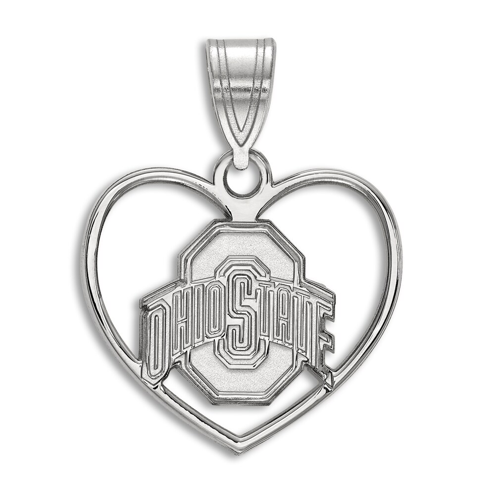 Ohio State University Heart Necklace Charm Sterling Silver qv6eELtp