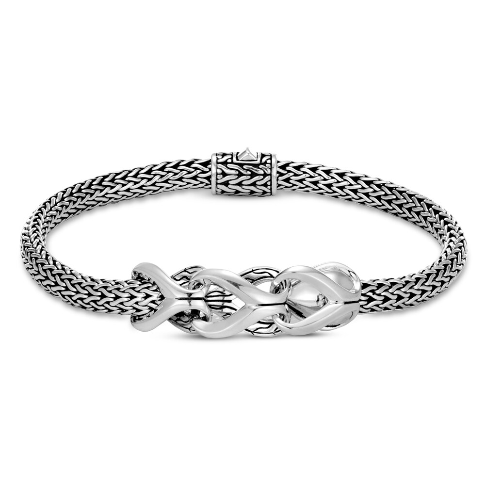 John Hardy Asli Classic Chain Link Station Bracelet Sterling Silver qzLIrD1T