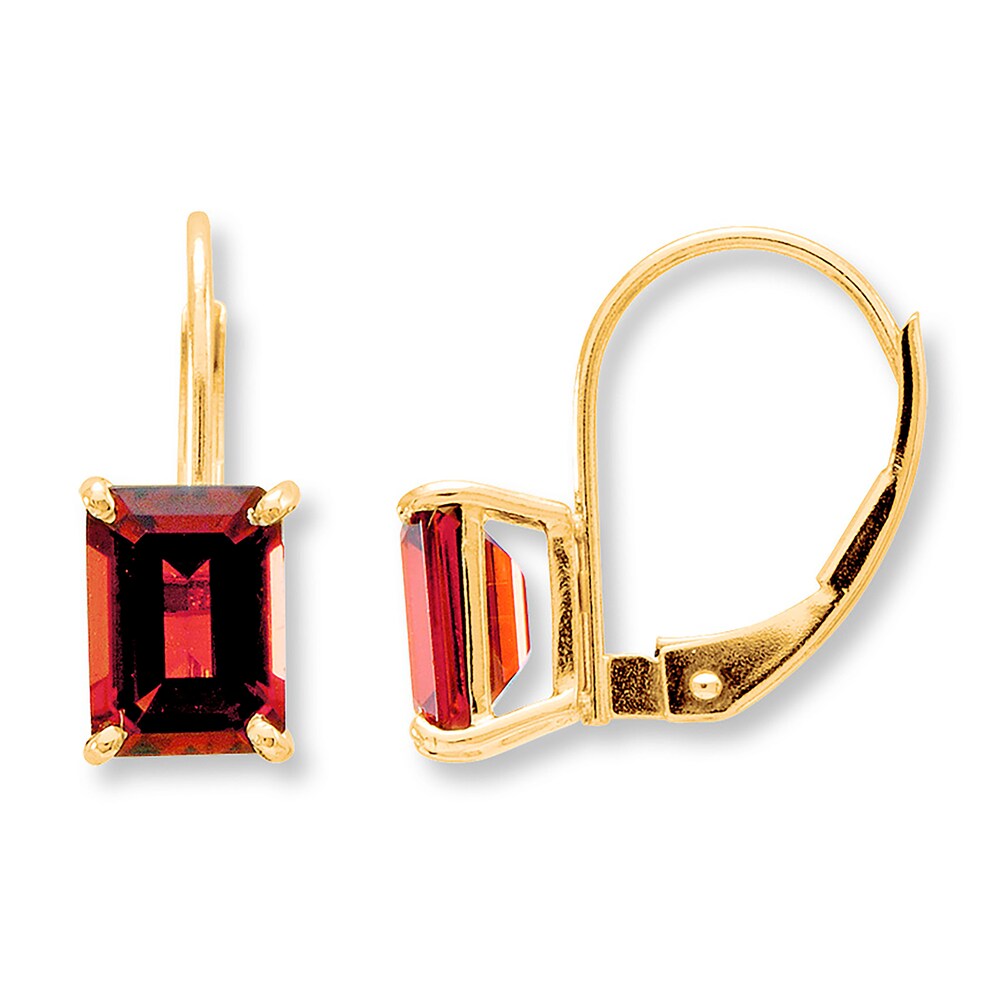 Garnet Earrings 14K Yellow Gold r0a7eivs