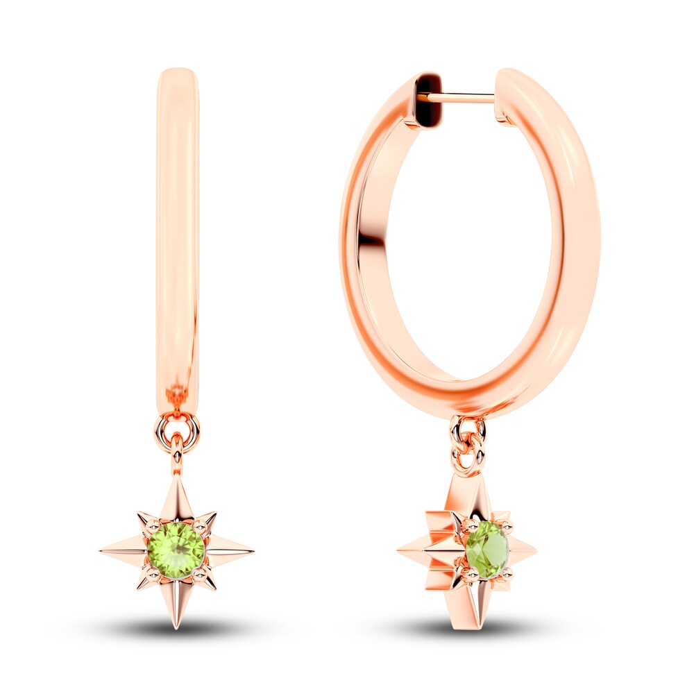 Juliette Maison Natural Peridot Starburst Hoops 10K Rose Gold r2ZBVbL4