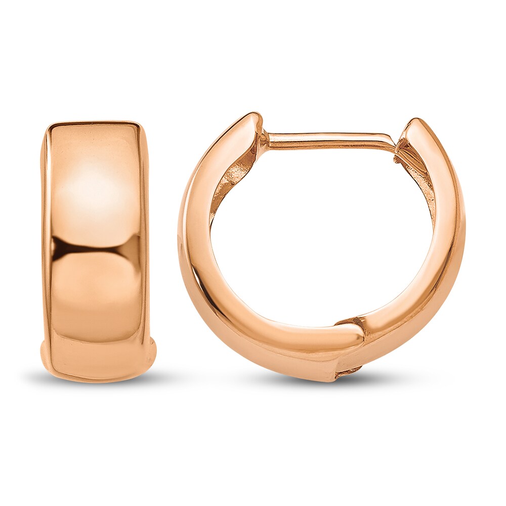 Hinged Huggie Hoop Earrings 14K Rose Gold r8HIcRkf