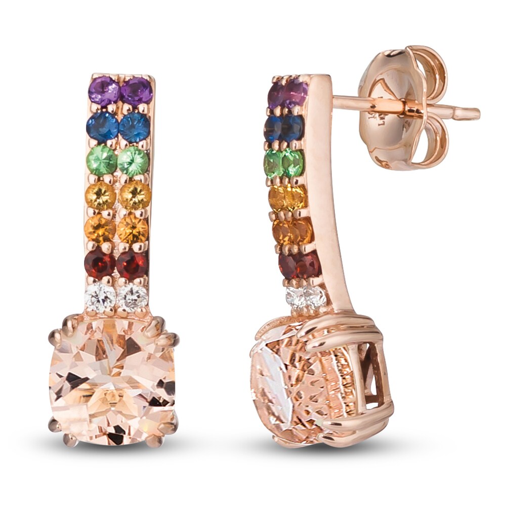 Le Vian Natural Morganite/Garnet/Citrine/Sapphire/Amethyst/Diamond Accent Earrings 14K Strawberry Gold rAldGxXc