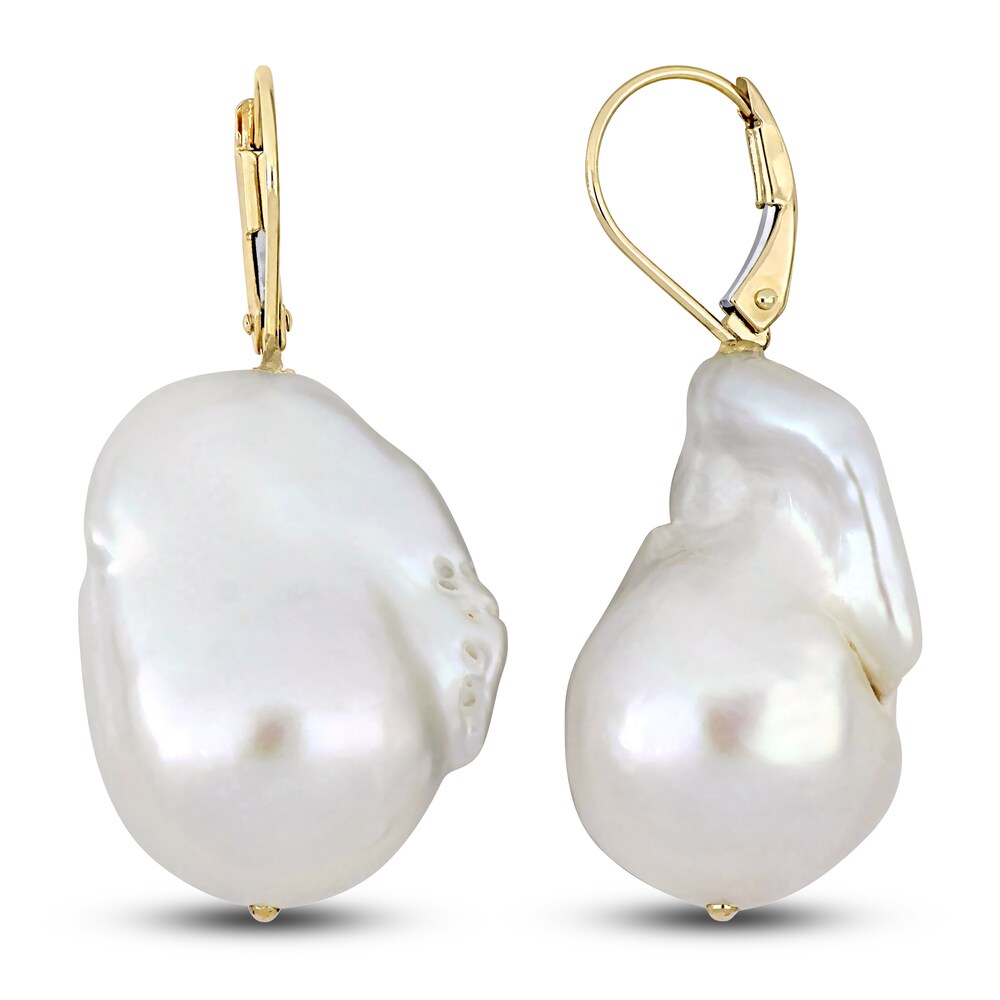 Cultured Freshwater Pearl Earrings 14K Yellow Gold rBkqKvtl