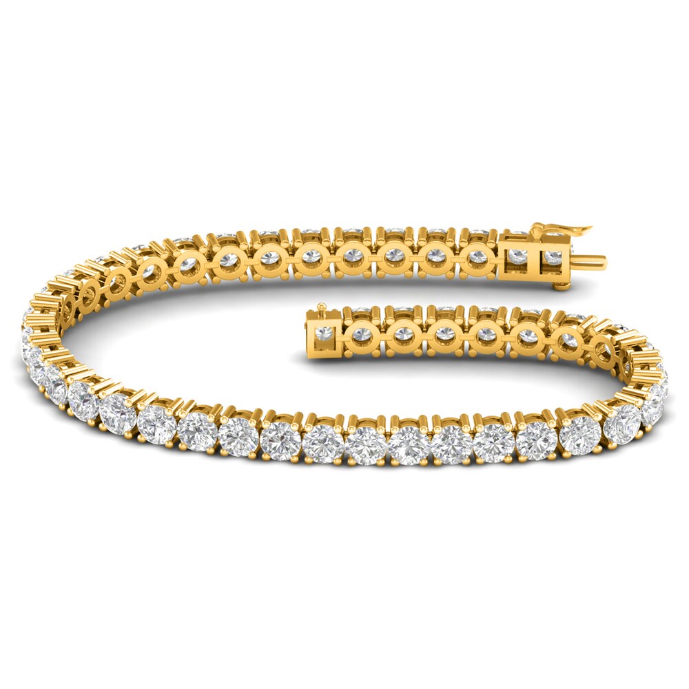 Lab-Created Diamond Tennis Bracelet 12 ct tw Round 14K Yellow Gold 7.25" rCjNPccP