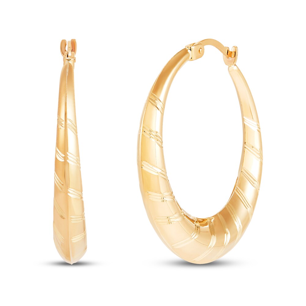 Round Hoop Earrings 10K Yellow Gold rEmL3u8C