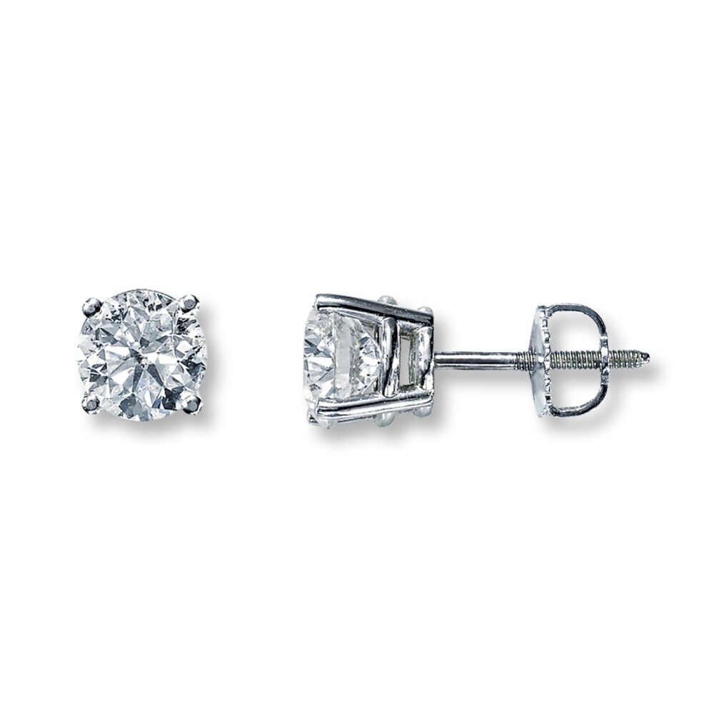 Diamond Earrings 1-1/2 ct tw Round 14K White Gold (I2/I) rMCWsWoL [rMCWsWoL]