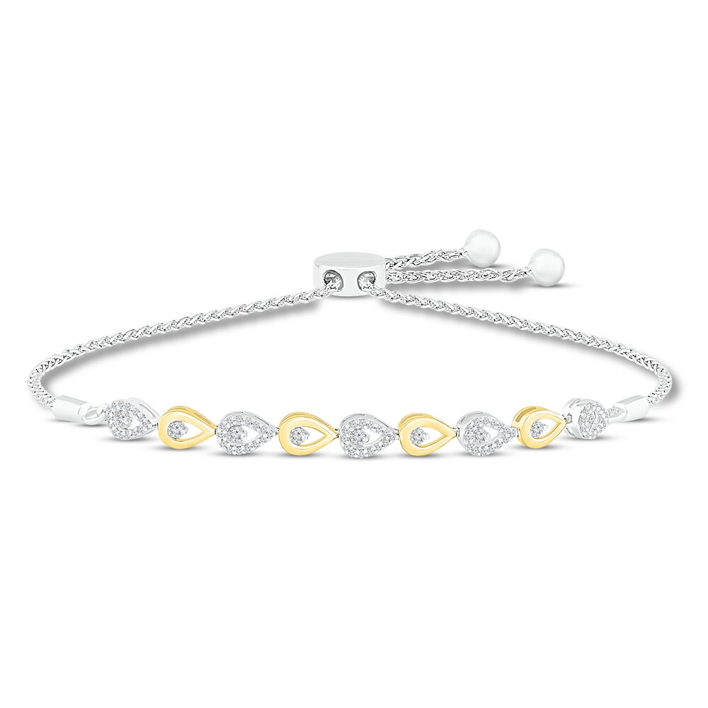 Diamond Bolo Bracelet 1/3 ct tw Round 10K Yellow Gold/Sterling Silver rQZeuR4M