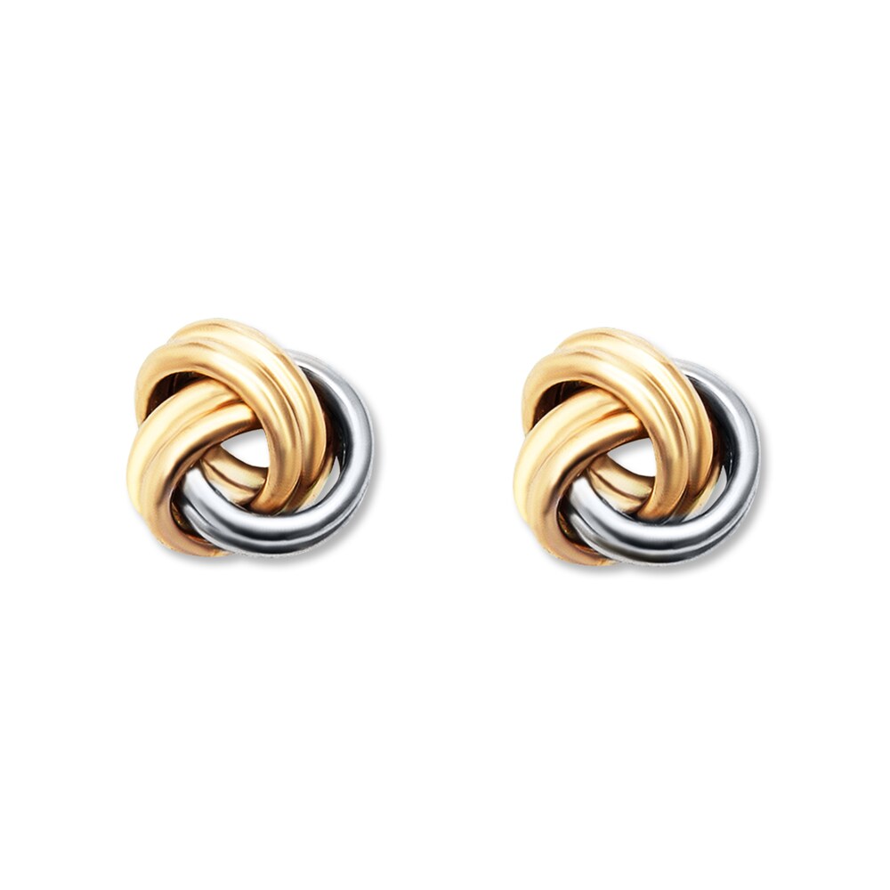 Love Knot Earrings 14K Two-Tone Gold rjdcAipD