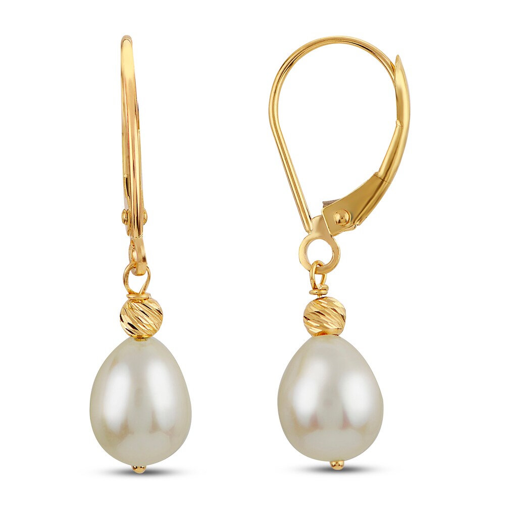 Cultured Pearl Earrings 14K Yellow Gold rqtskaz4