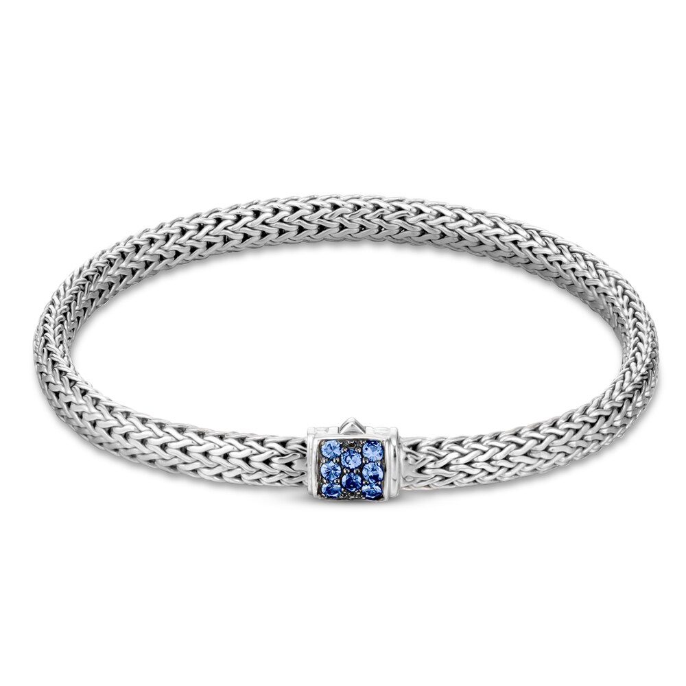 John Hardy Classic Chain Bracelet Blue Sapphire Sterling Silver 7.20" rtGtELjS