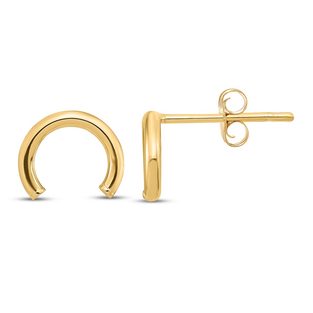 U Shape Tube Stud Earrings 14K Yellow Gold ry9dFS9y