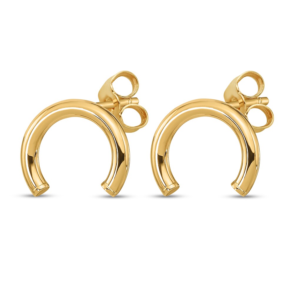 U Shape Tube Stud Earrings 14K Yellow Gold ry9dFS9y