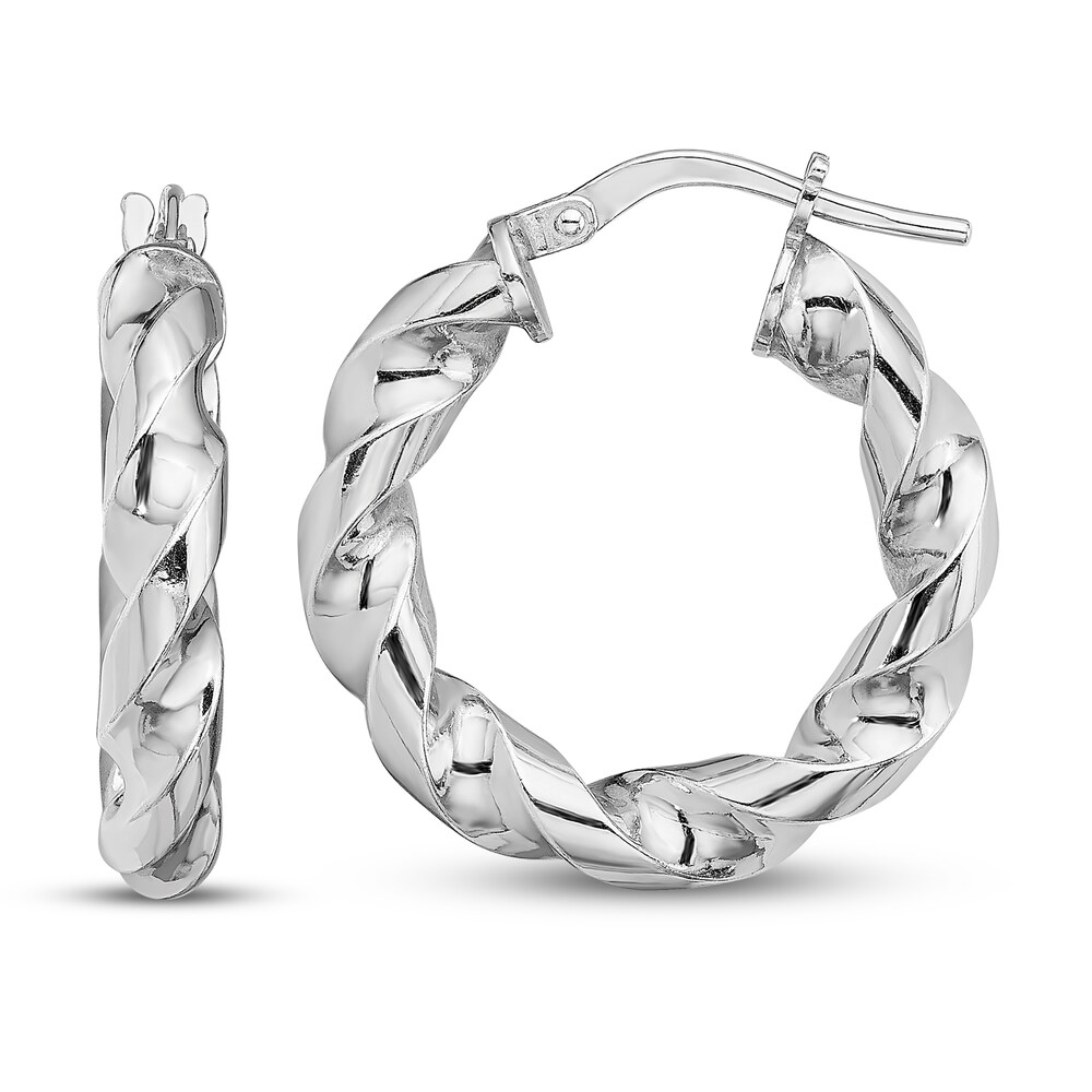 Twisted Hoop Earrings Sterling Silver s2NkZmgJ