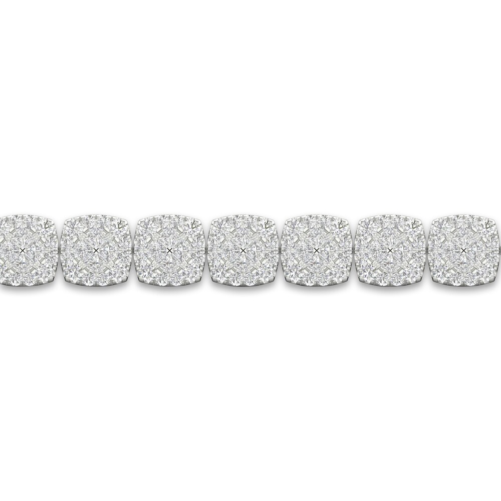 Diamond Line Bracelet 5 ct tw Princess/Round 14K White Gold s7y4bp0Z