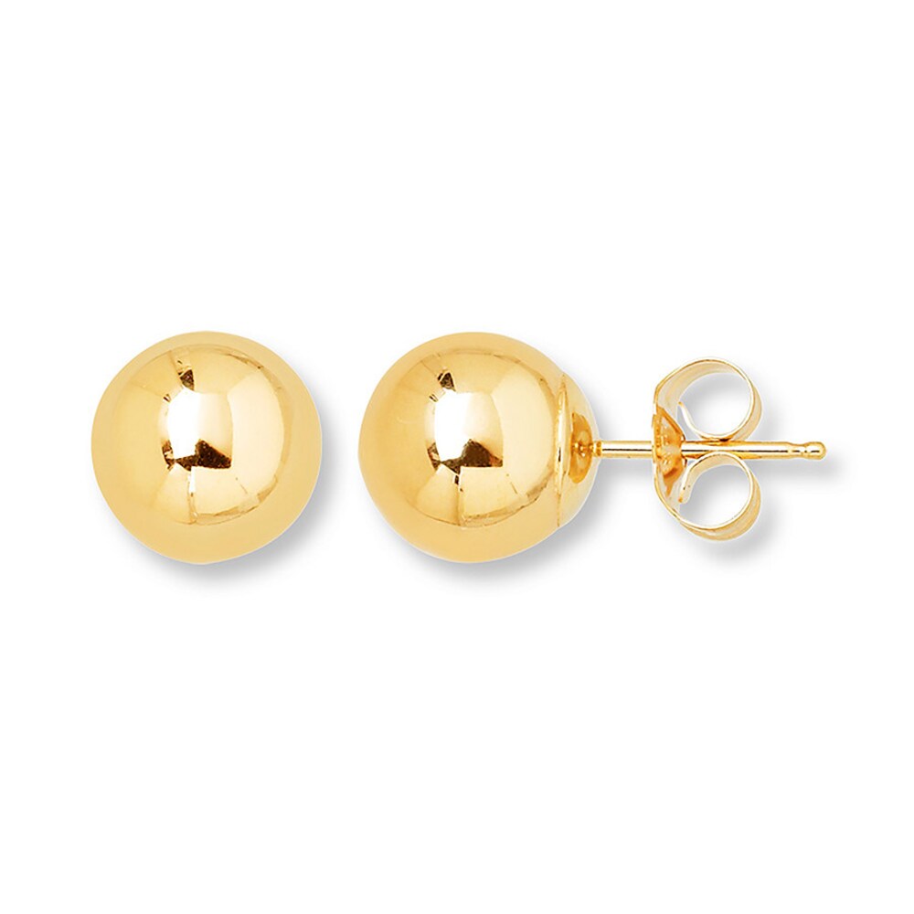 Ball Stud Earrings 8mm 14K Yellow Gold sQaAWnbD