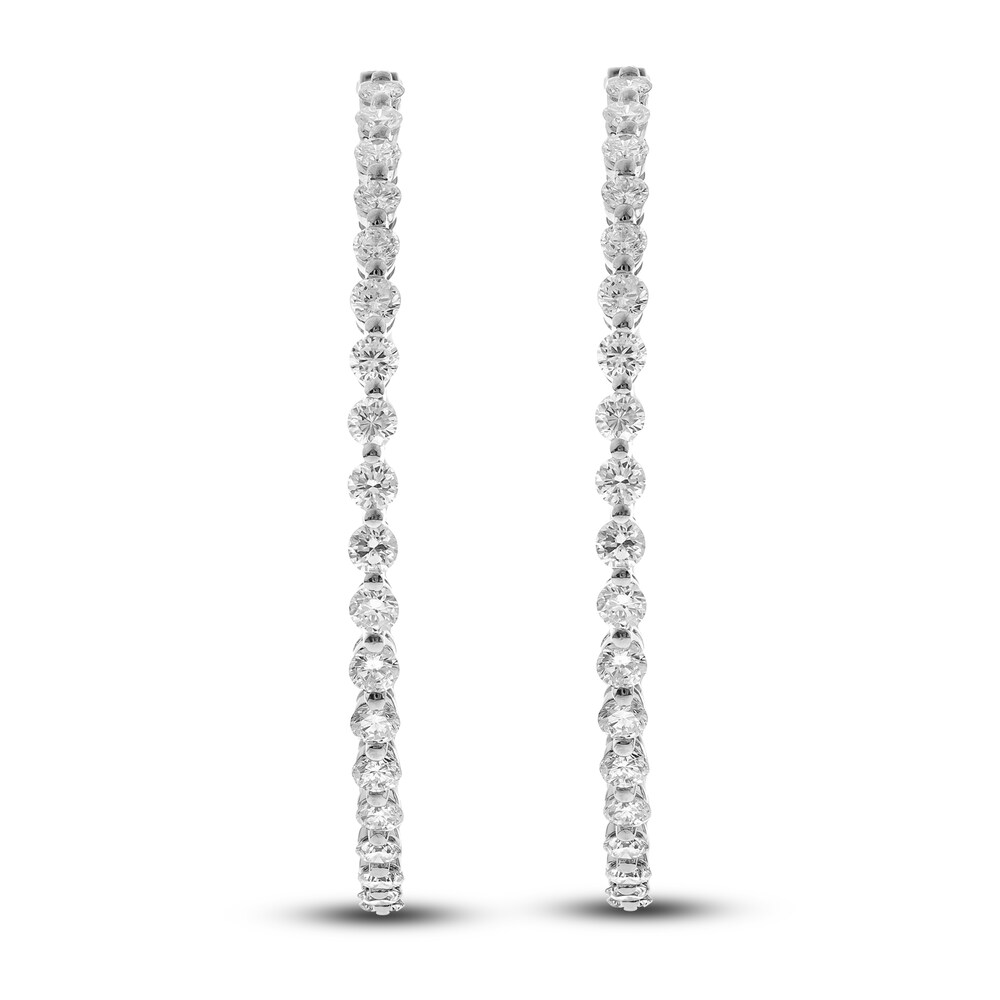 Diamond Hoop Earrings 6-1/3 ct tw Round 14K White Gold seUOiqU8
