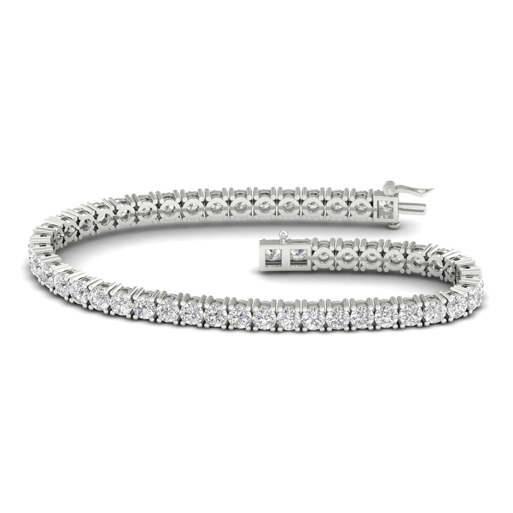 Lab-Created Diamond Bracelet 10 ct tw Round 14K White Gold sehiQj8A