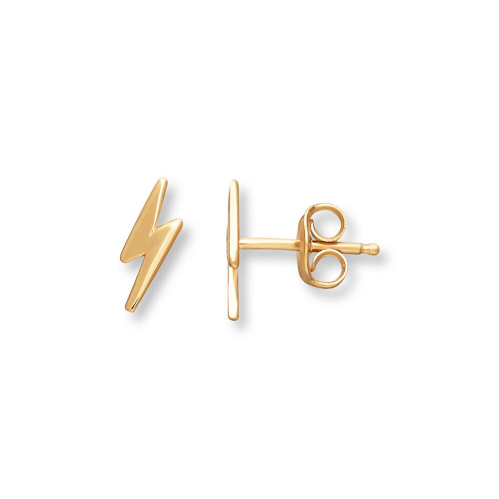 Young Teen Lightning Bolt Earrings 14K Yellow Gold siJjGN2G