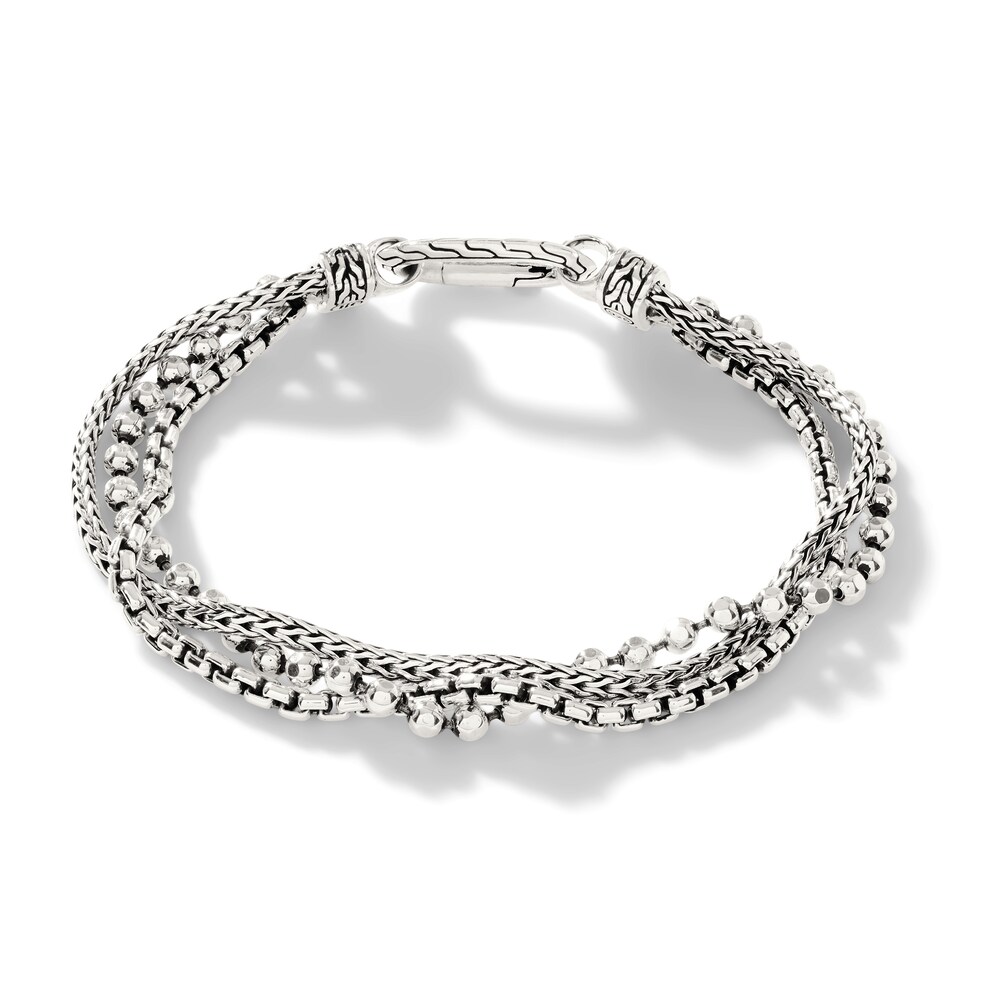 John Hardy Men's Classic Chain Triple Row Bracelet Sterling Silver, Medium sjgRWL8q