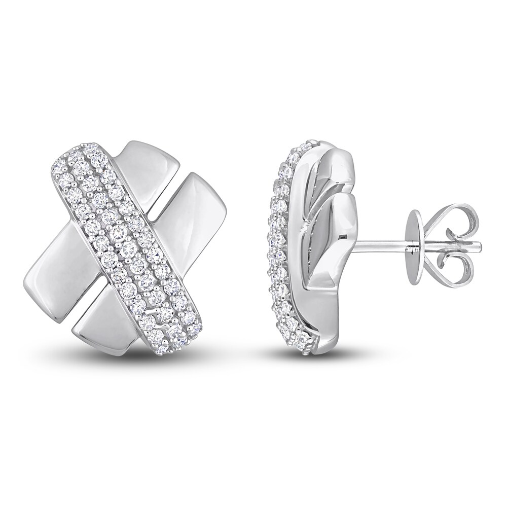 Diamond Stud Earrings 3/8 ct tw Round 14K White Gold spOisK2S